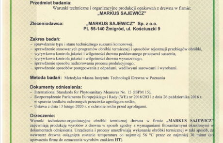 Świadectwo IPPC