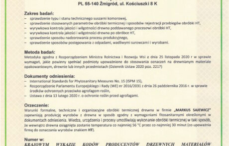 Świadectwo IPPC